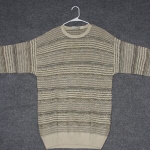 Gabicci Sweater‎ Mens L Striped Knit Long Sleeve Crew Neck Made Italy Autumn